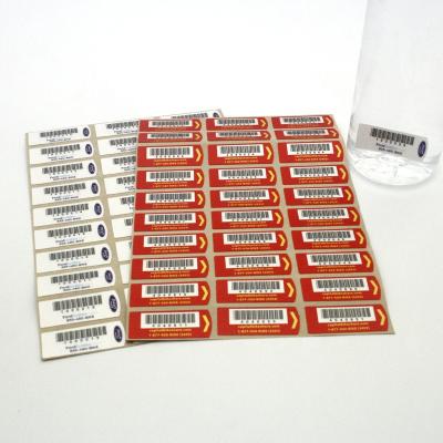 China Barcode Serial Number Sticker, Hologram Barcode Label for sale