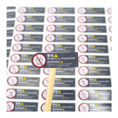 China Waterproof Personalized Custom Prevent Scalding From Hot Drink Coffee Cup Warning Labels Sticker for sale