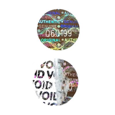 China High Security Anti-Counterfeit Tamper Evident Seal Warranty Void Hologram Marks Unique Sequential Serial Numbering Tamper Resistant Stickers for sale