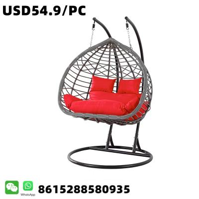 China Low Price Modern Garden Swing Egg Rattan Patio Steel Hanging Chair for sale