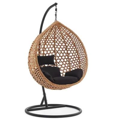 China Modern Indoor Outdoor Plastic Rattan Garden Furniture Adult Swing Egg Swing Chair for sale