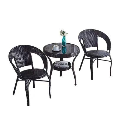 China Modern Cheap Garden Patio Furniture Outdoor Rattan Stacking Plastic Wicker Chairs for sale