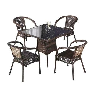 China Modern Outdoor Furniture Plastic Wicker PVC Rattan Garden Patio Woven Outdoor Chairs for sale