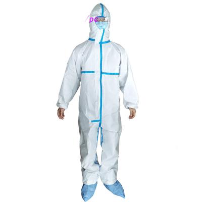 China Type 5 Microporous Disposable Medical Protective Coveralls Clothing PP Kits Medical Disposable PPE Suit Gown ICU Coverall for sale