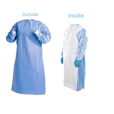 China Medical EN13795 510K Smms Reinforced Surgical Gown Nonwoven Turkey Hospital Level 4 Sms Surgical Gown for sale