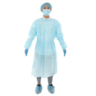 China Medical Ultrasonic Seam Gowns Pp+Pe Disposable Safety Waterproof Isolation Gown for sale