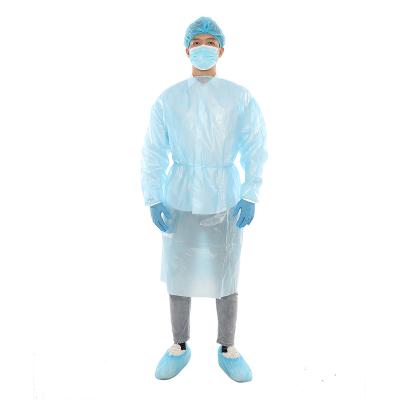 China Long Sleeve Gown Medical Isolation Gowns Pe Garment Hospital Disposable Medical Protective Clothing PP for sale