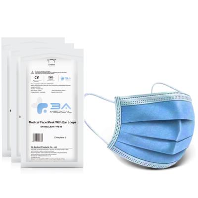 China 3 Layers Medical Disposable Mascarillas Marca Individual Wrapped Non Woven Face Mask CE Disposable 3A Medical 3 Plys Face Mask for sale