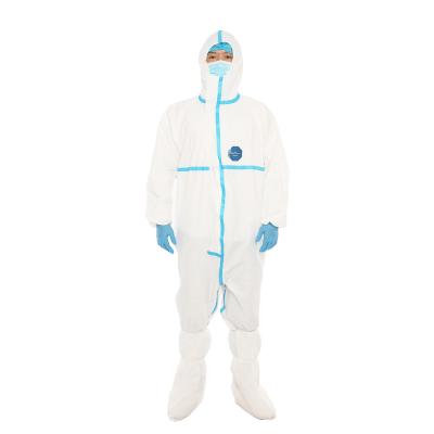 China Medical Type 5/6 /4/3Medical Suit Coveralls Tape Protective Disposable Coverall With Blue Tape for sale