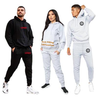 China Breathable Custom Logo Sweatpants And Hoodie Set Tracker Private Label Mens Track Sweat Suits Jogging Women Empty Sweatsuit Unisex Tracksuit for sale