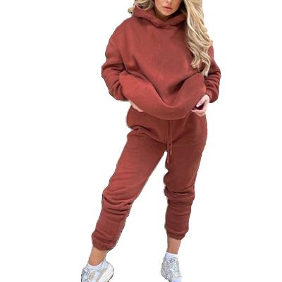 China Breathable Custom Logo Sweatpants & Private Label Jogger Set Hoodie 2 Track Two Piece Set Sweat Suits Jogging Empty Women Sweatsuit for sale