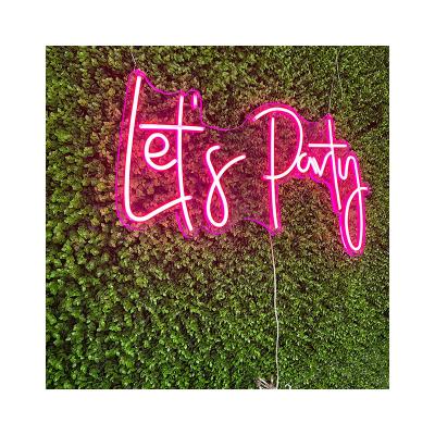 China Theme Park Scenic Sign Let Us Party Neon Lights Wall Decor Letter Neon Signs For Hoom Birthday Party Living Room for sale