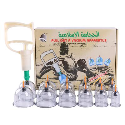 China Whole body 12pcs/set Chinese Medical Vacuum Cans Body Cupping Therapy Cups Back Arm Massage Arabic Cupping Massager Cupping Sets for sale