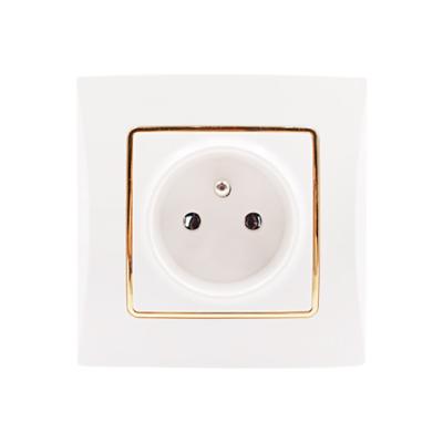 China Yaki Gold Frame Hotel PP Wall Socket White Square Home Electric Copper 250V Single Handle GT Series Residential/Multi-Purpose for sale