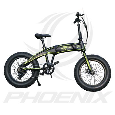 China Aluminum Alloy 20 Inch 7 Speed ​​Motor Electric Bike 36V250W Fat Tire Electric Folding Bicycle Snow Bicycle for sale