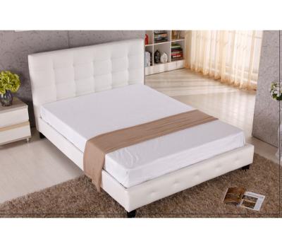 China 2017 Modern Classic Wooden Storage Bedroom Furniture White Leather Different Size Bed for sale