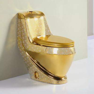 China European Royal Bathroom Sanitary Ware Double-flush Golden Vintage Toilets for sale