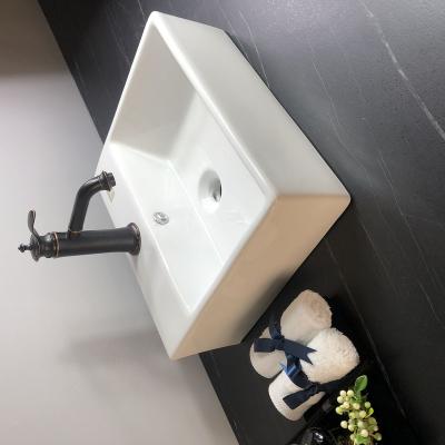 China Modern Vitreous China Vessel Bathroom Sink With Single Faucet Hole And Overflow for sale