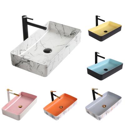 China Black Matte Color Vessel Modern Countertop Wash Basin Bathroom Sinks Porcelain for sale