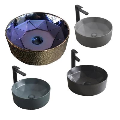 China Modern Oval Shape Above Counter Basin Stone Sink Bathroom Wash Hand Sink for sale