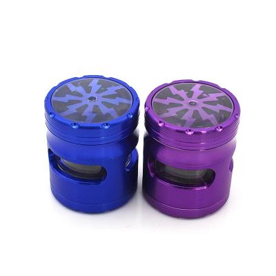 China Hot Flower Grinder Custom Logo 4 Layers 40mm, 50mm, 63mm Aluminum Zinc Alloy for sale