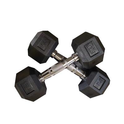 China Plastic Dip In Dumbbell China High Quality Cross Fit Weightlifting Dumbbells Home Gym Hex Training Rubber Dumbbell for sale