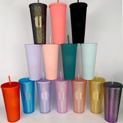 China Disposable Made In China Coffee Cold Mug With Pinnapple Matte Cup With Lid And Filter Tumbler Reusable Cold Straw for sale