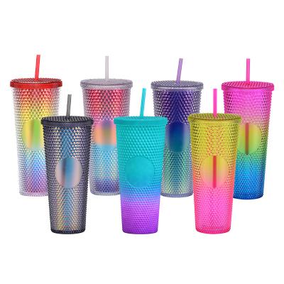 China Viable New Product Double Walled Acrylic Tumbler 24oz Reusable Plastic Tumbler With Straw Drinking for sale