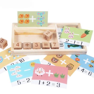 China New Simple Early Education Addition and Subtraction Game Box Math Kids Learning Toy Puzzle Educational Wooden Math Toys for Children for sale