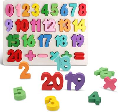 China DIY TOY Wooden Number Puzzles Preschool Board Educational Learning Toys for 3 4 5 Years Old Children Toddlers for sale