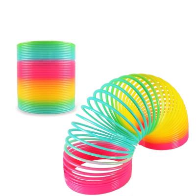 China Children's Toys Rainbow Spring Coil Circle Toys Magic Folding Games Plastic Funny Child Educational Creative First Gift for sale