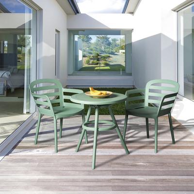 China 3pcs Modern Outdoor All Chat Set Garden Table And Chair Set Plastic Patio Garden Furniture for sale