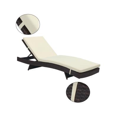 China Traditional Outdoor Modern Pool Convertible Folding Bed Rattan Beach Sofa Recliner Chair Hanging Beach Bed Lounge for sale