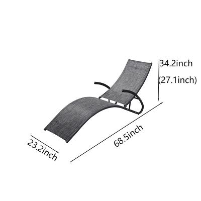 China All Weather Outdoor Beach Pooside Furniture Furniture Aluminum Frame Sling Fabric Adjustable Relax Lounge Chair Patented for sale