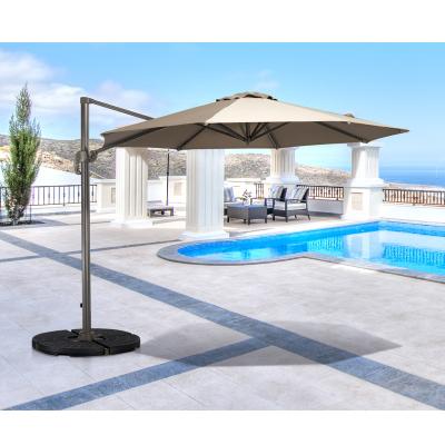 China Modern Outdoor Beach Sun Roma Aluminum Folding 8 Ribs Hanging Parasol 360 Degree Rotation Restaurant Cafe Umbrella for sale