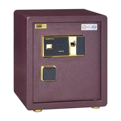 China Hotel Office Security Home Wine Red Color Coated All Steel Keeping Medium Size Luxury Strong Immovable Safe Lock Key Values ​​Safe Fingerprint Box for sale