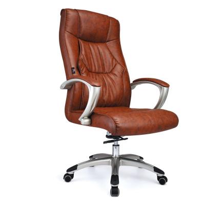 China Foshan factory wholesale price boss swivel office swivel luxury classic genuine leather chair high-back mid-back for sale