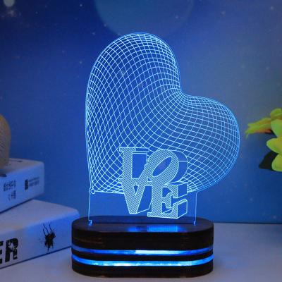 China Modern Pretty New Creative Acrylic 3D Illusion Lamp 3D Gift Night Lights Lamparas for sale