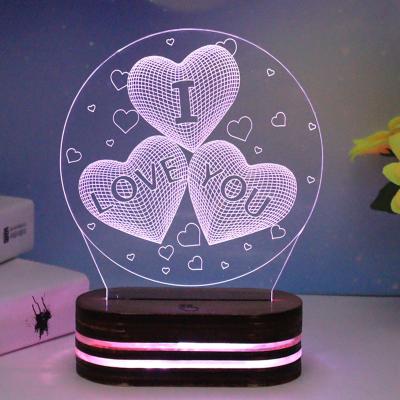 China Modern Customized Acrylic Creative 3D Illusion Led Desk Lamp Night Lights Gift 3D Lamps for sale