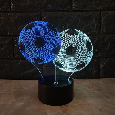 China Bedroom Two Color Football Colorful Touch Charging Decorative Light LED Gift Atmosphere 3D Visual Night Light for sale