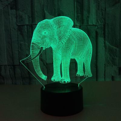 China Bedroom Wholesale 7 Colors Changed Decorative 3d Light In Animal Design With Top Selling Distance Elephant Design 3d Led Lights for sale