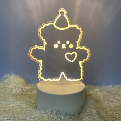 China Promotional Bedroom Gift Night Lights Set Logo Sale OEM Customized Desk Advertising 3D Illusion Lamps for sale