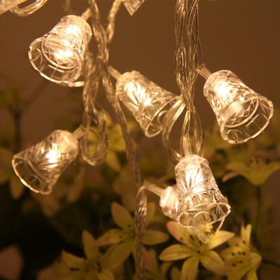 China Wedding ON-OFF Decoration Christmas Bedroom String Lights LED Bell Battery Operated Fairy Lights for sale