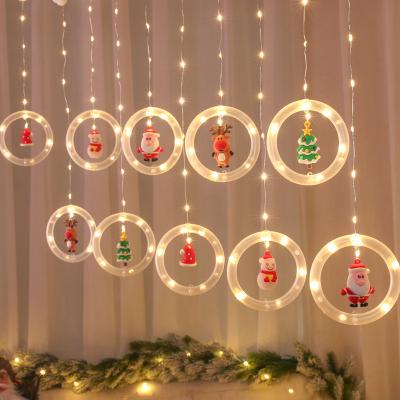 China Xmas Pattern Curtain String Light Christmas Tree Heart Elk ON-OFF Twinkle LED Window Curtain String Lights for sale