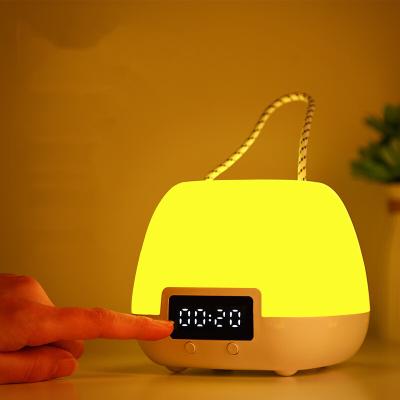 China Bedroom Wholesale USB Rechargeable LED Baby Care Night Light Rechargeable Remote Handheld Light with Clock for sale