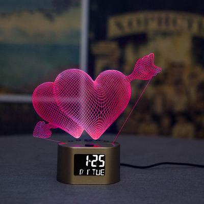 China Wholesale Eco-friendly Modern Factory Table Light 3d Illusion Night Lamp Lead Time Clock Night Lights for sale