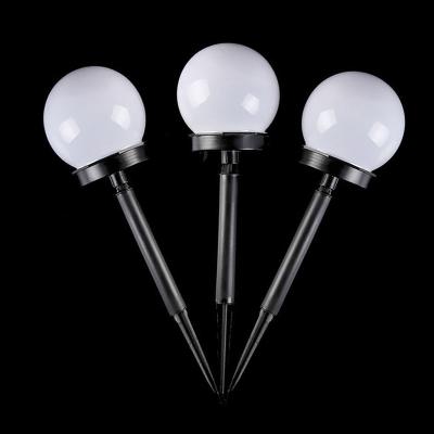 China Plastic White Garden Light Bulb Solar Power Round High Lumen Round Solar Power In-ground Garden Light In-ground Spike Solar Lawn Light for sale