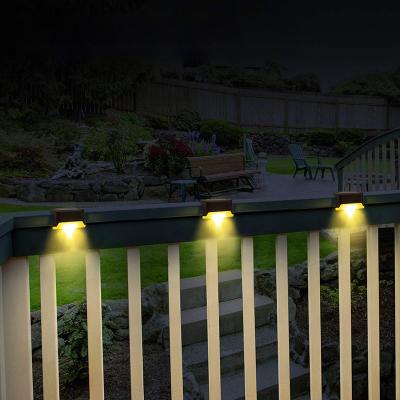 China New LED MINI Solar Powered Garden Fence Lamp Outdoor Waterproof Garden Wall Light Step Lights Solar Lamps for sale