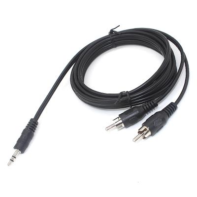 China Car 3.5mm to 2 RCA male plug to AUX cord. RCA Stereo Audio Video Cable 6FT Male for sale