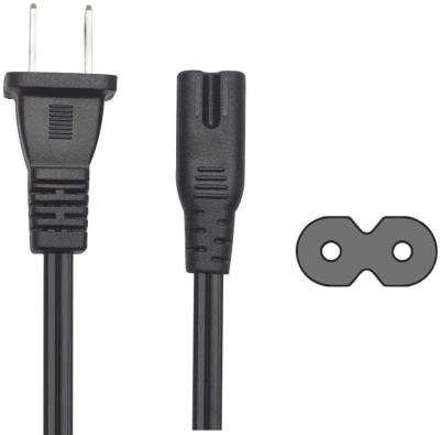 China Construction AC Power Cord Cable - 3 Feet Non-Polarized 18AWG, (NEMA 1-15P to IEC-320-C7) Black 10A for sale